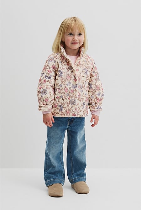 Organically Grown Cotton Print Sherpa Lined Jacket