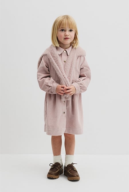 Organically Grown Cotton Cord Button Through Dress