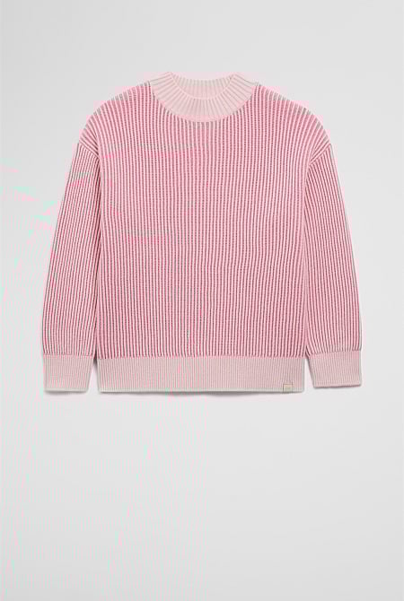 Organically Grown Cotton Contrast Fisherman Knit