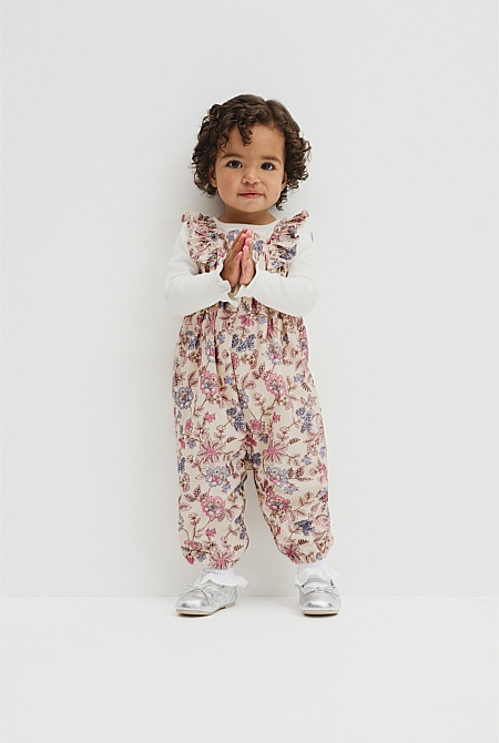 Organically Grown Cotton Ruffle Cord Overall