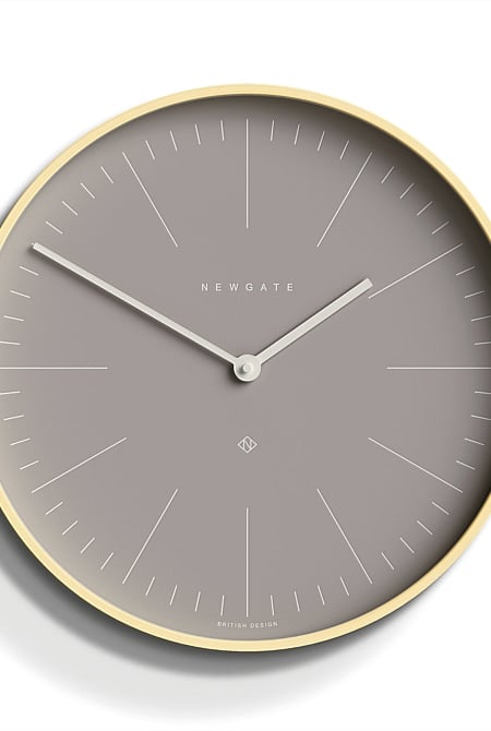 Mr Clarke Clock - Pale Wood Clay Grey Dial