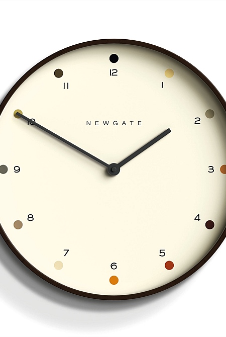 Mr Clarke Clock - Dark Wood Dot Dial