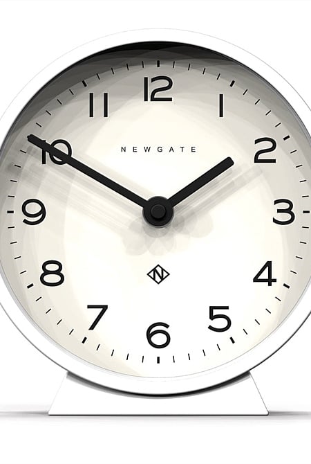 M Mantel Clock - Pebble White