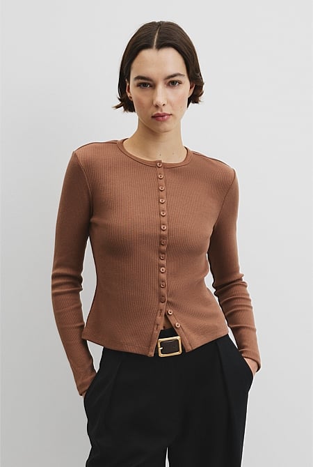 Long Sleeve Button Through Top