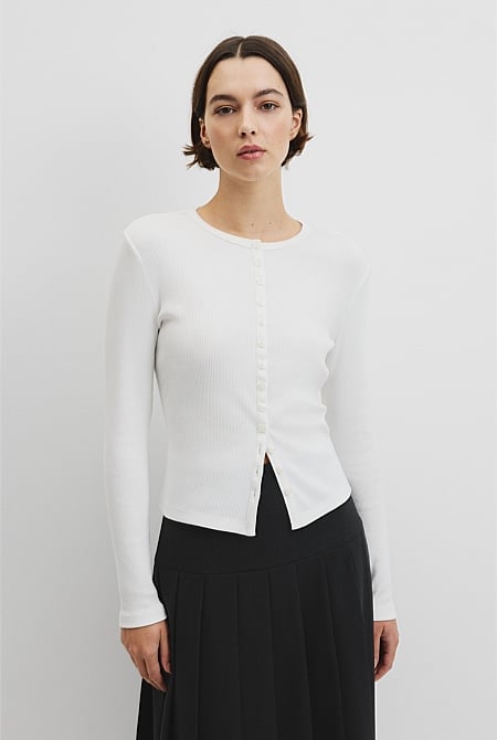 Long Sleeve Button Through Top