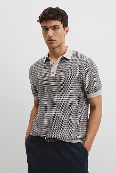 Australian Cotton Textured Knit Polo
