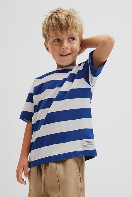 Oversized Stripe Short Sleeve T-Shirt
