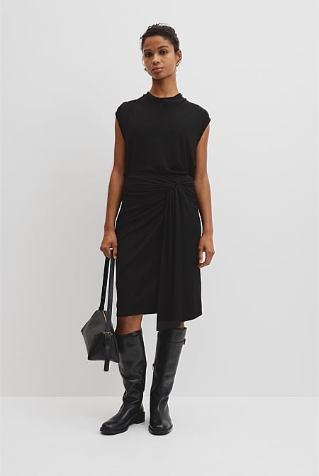 Twist Crepe Skirt