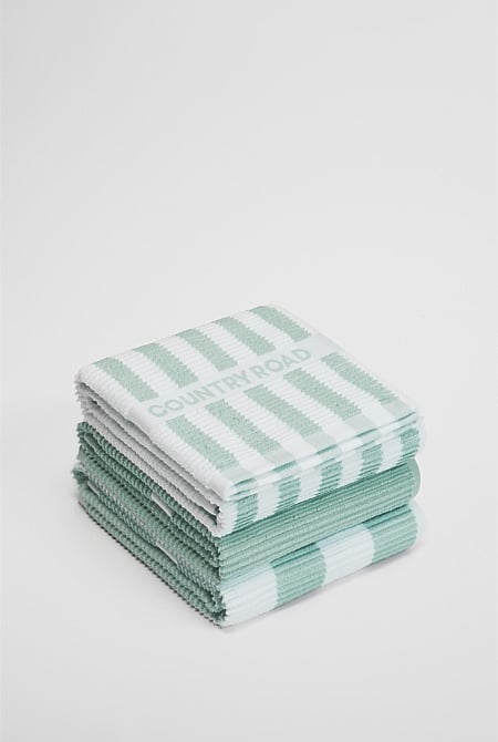 CR Stripe Australian Cotton Tea Towel Pack Of 3