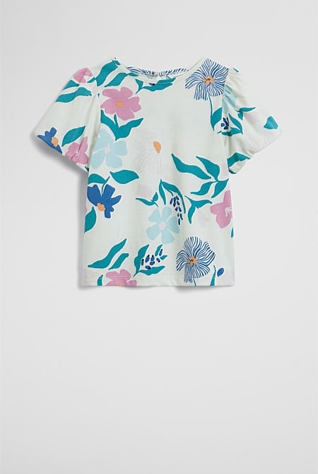 Australian Cotton Short Sleeve Yardage Print T-Shirt