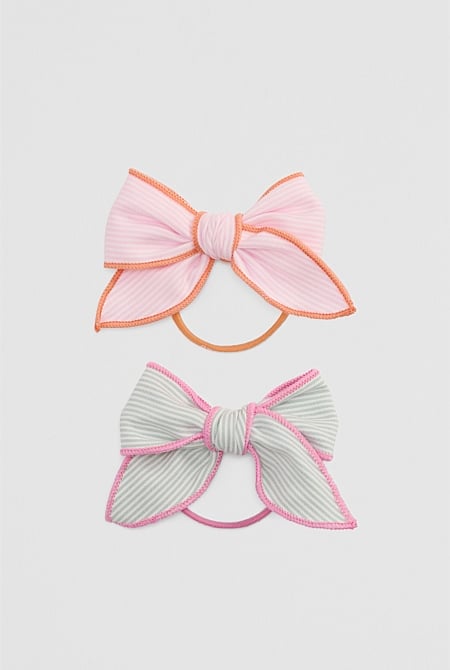 Bow Hair Tie Pack Of 2