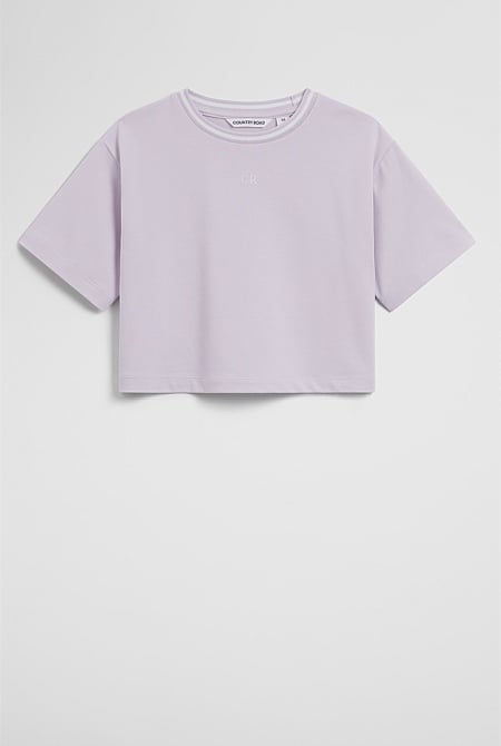 Australian Cotton Short Sleeve Crop Boxy T-Shirt