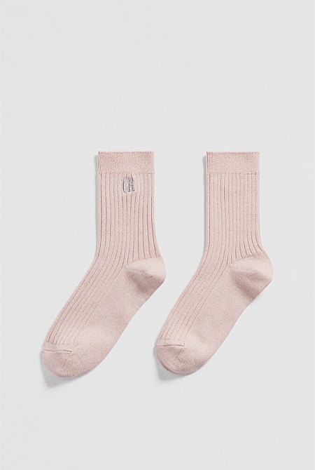 Australian Cotton Blend Country Road Metallic Sock