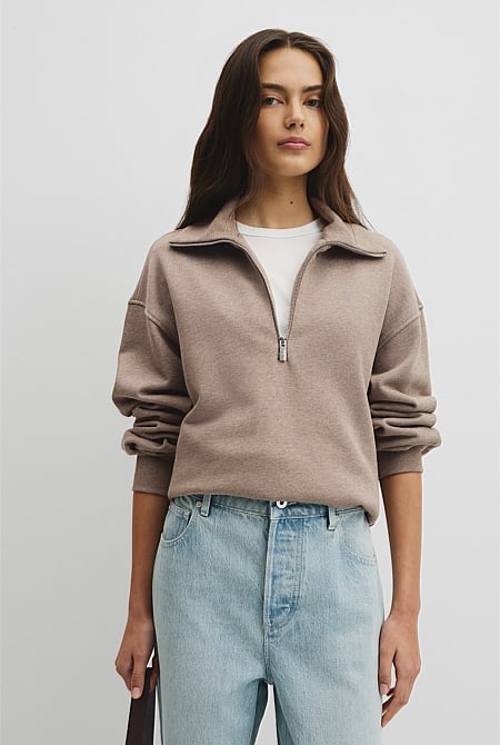 Australian Cotton Funnel Neck Sweat