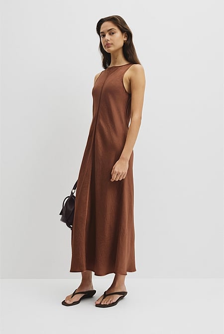 Boat Neck Bias Dress