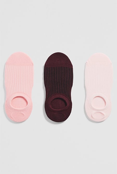 Australian Cotton Rib No-Show Sock Pack Of 3