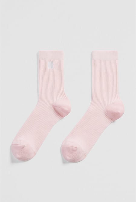 Australian Cotton Blend CR Ribbed Three Quarter Crew Sock
