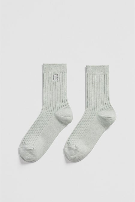 Australian Cotton Blend Country Road Metallic Sock