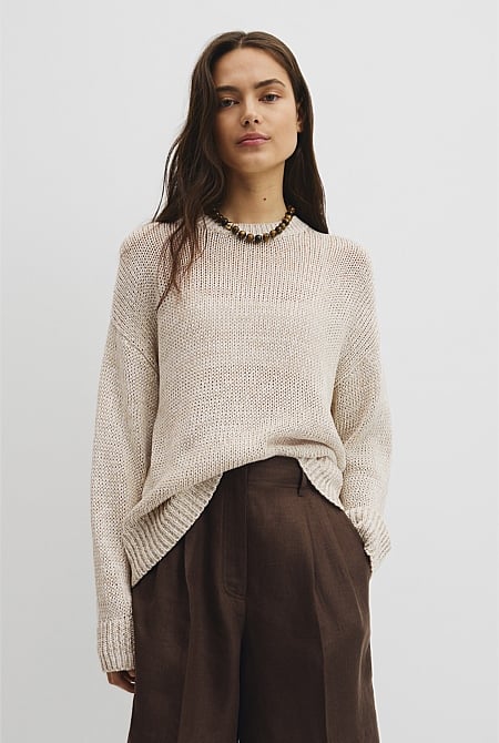 Organically Grown Cotton Tape Yarn Sweater