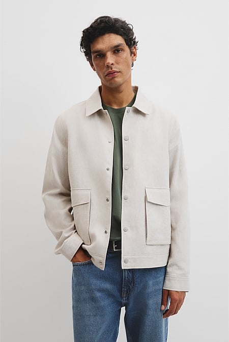 Lin Cut Out Blend Bttn Jacket