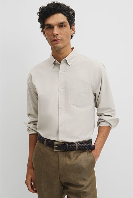Australian Good Earth Cotton Regular Fit Oxford Shirt