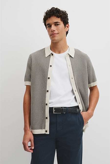 Australian Cotton Jacquard Knit Shirt