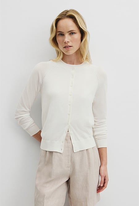 Pointelle Detail Cardigan