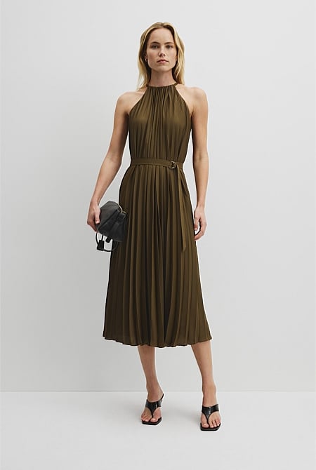 Pleat Midi Dress