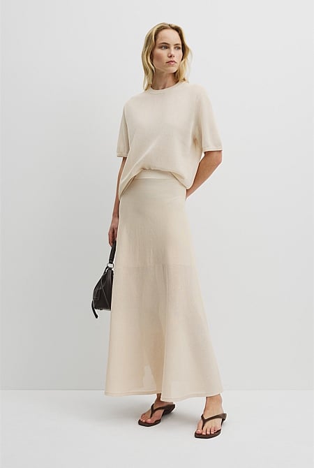 Flared Knit Skirt