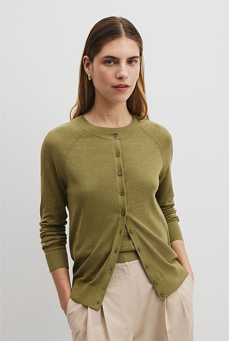Pointelle Detail Cardigan