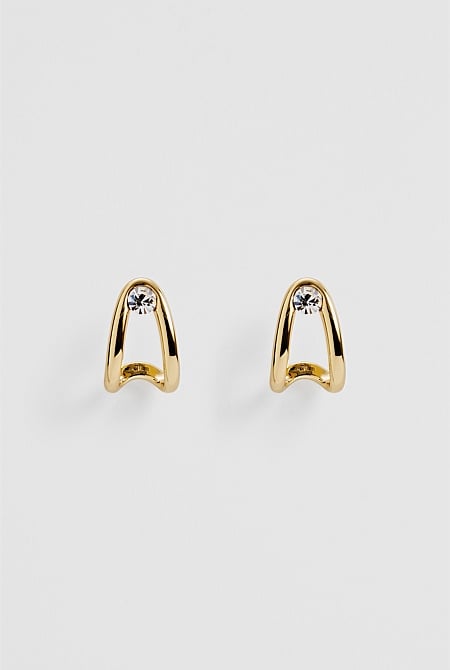 Zoey Crystal Huggie Earring