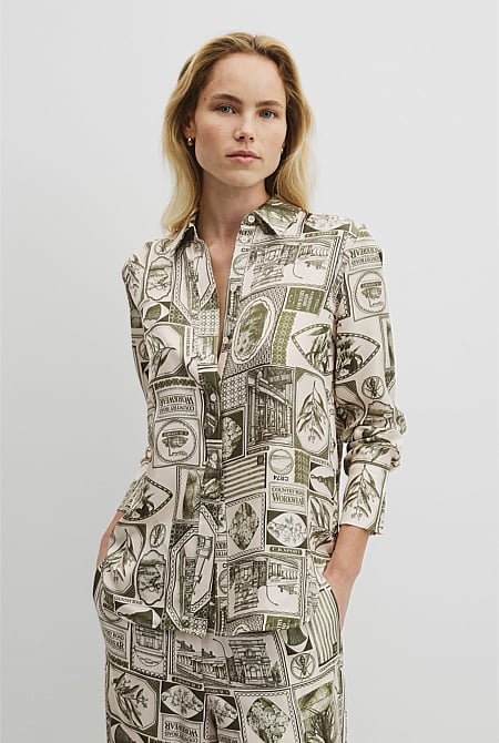 Print Silk Blouse