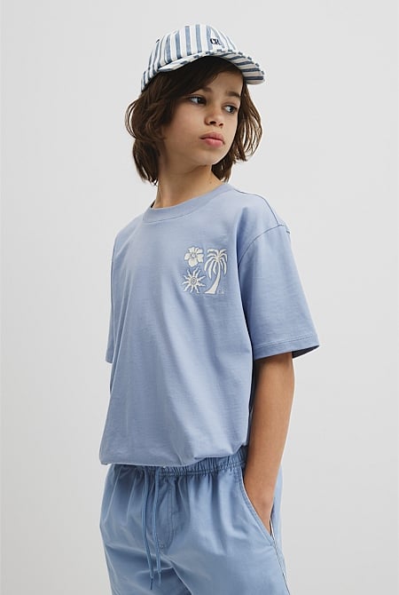 Relaxed Hibiscus Print T-Shirt