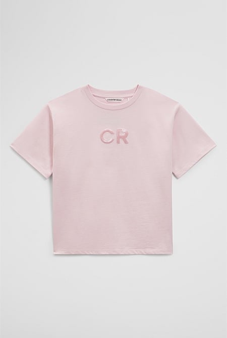 Australian Cotton Short Sleeve Sequin Logo T-Shirt