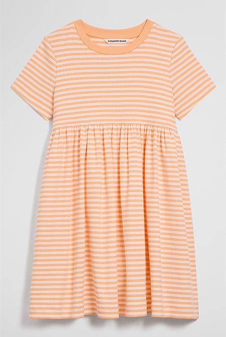 Australian Cotton Blend Short Sleeve Rib Dress