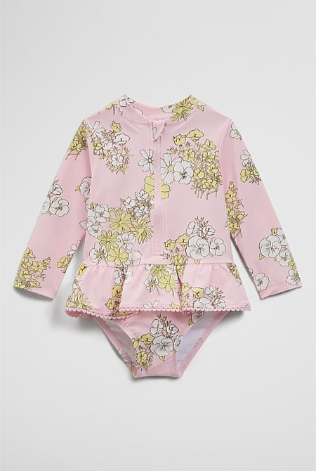 Long Sleeve Frill Swimsuit