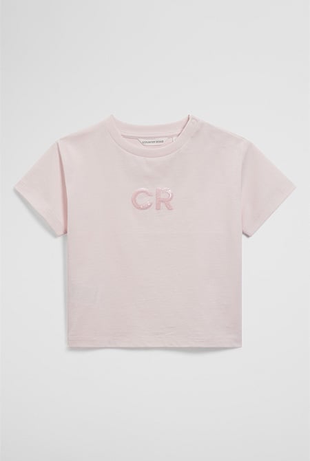 Australian Cotton Short Sleeve Sequin Logo T-Shirt