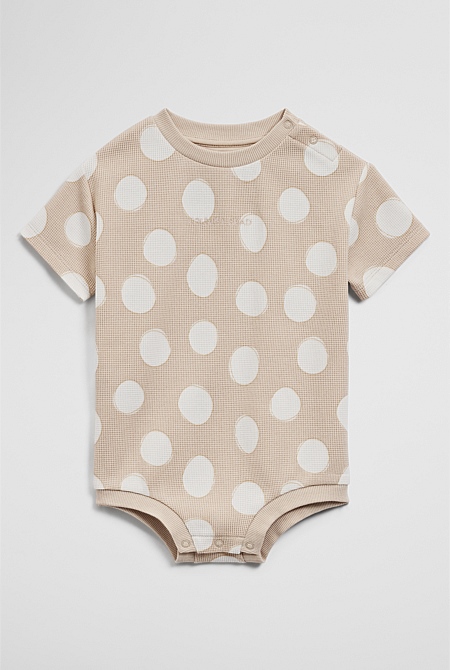Oversized Waffle Short Sleeve Bodysuit