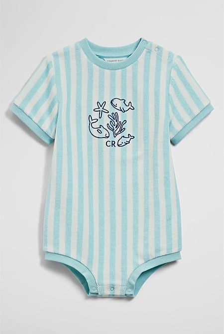 Stripe Terry Romper