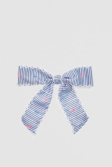 Fluffy Dot Bow Clip