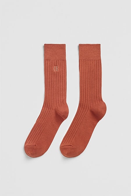 Australian Cotton Blend CR Rib Crew Sock