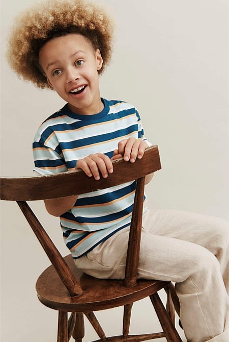 Oversized Stripe Short Sleeve T-Shirt
