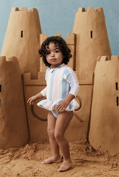 Long Sleeve Frill Swimsuit
