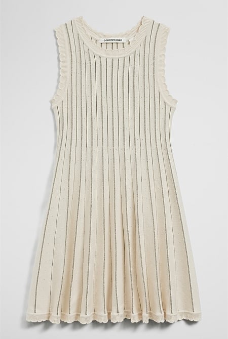 Sleeveless Scallop Knit Dress