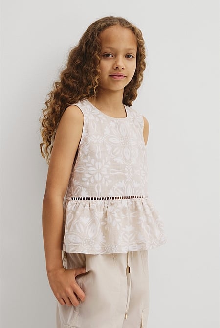 Teen Sleeveless Peplum Top