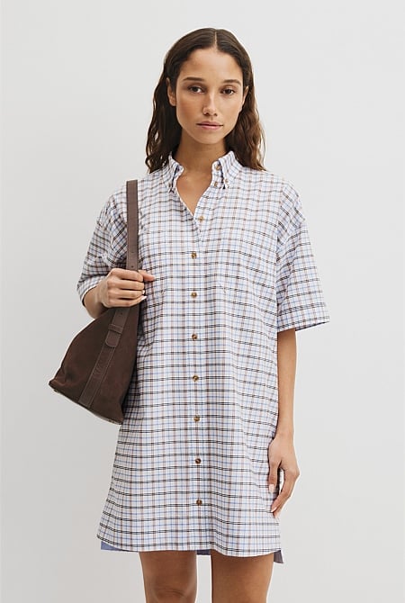 Short Sleeve Oxford Shirt Dress