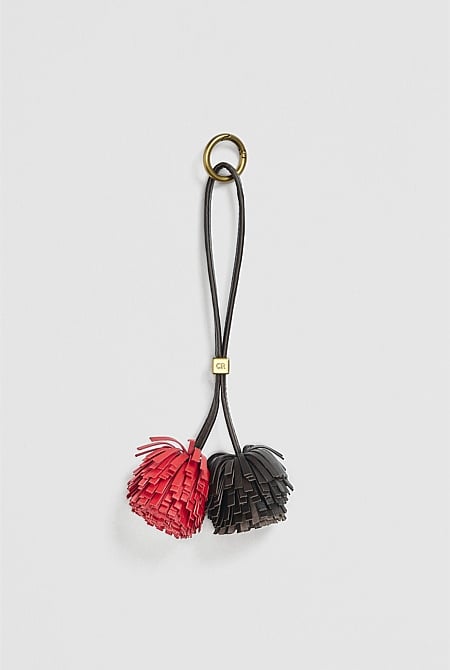 Leather Pom Pom Charm