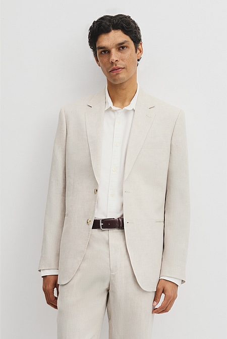 Regular Fit Linen Twill Jacket