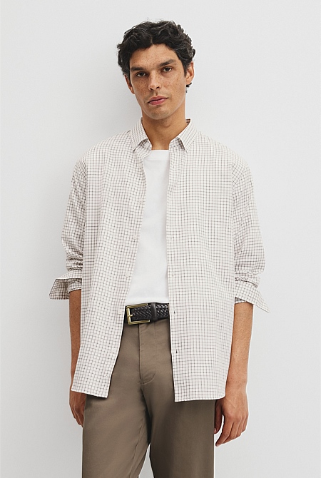 Regular Fit Cotton Grid Shirt