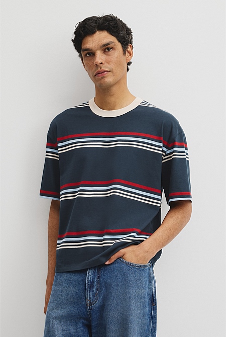 Short Sleeve Boxy Stripe T-Shirt